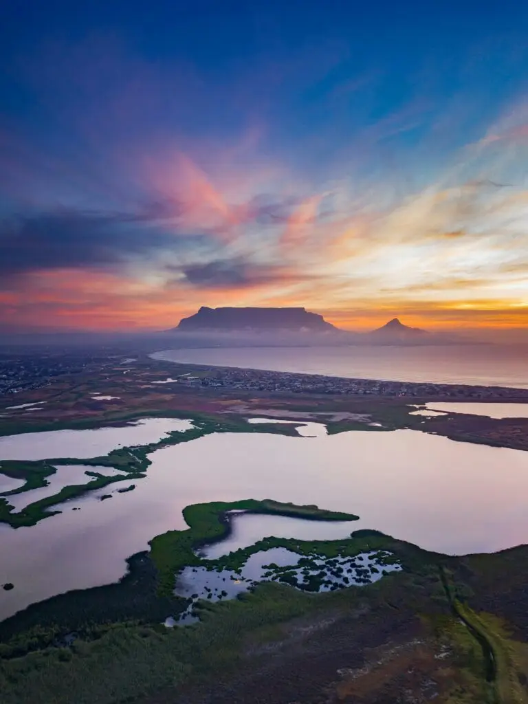 Cape Town, showing Table Mountain at sunset. Source: pexels-taryn-elliott-3889659